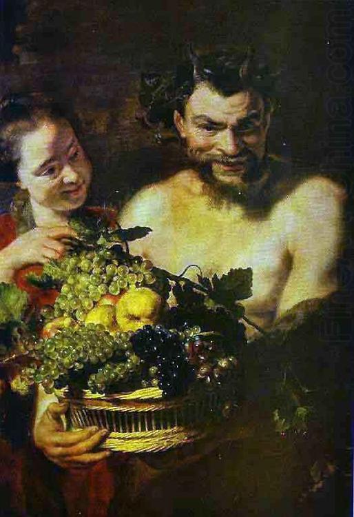 Jacob Jordaens Satyr and Girl with a Basket of Fruit china oil painting image